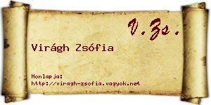 Virágh Zsófia névjegykártya